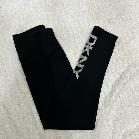 DKNY High-Rise Logo Workout Full Length Leggings Size Small NWT Activewear - Picture 4 of 10
